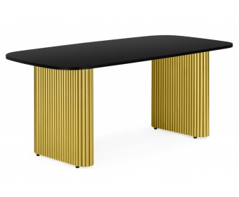 Деревянный стол Бавария B 180 х 90 черная пленка шагрень / золото