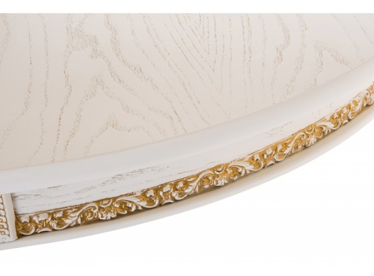 Деревянный стол Герцог 130(170)х90х79 молочный с золотой патиной в Каменске-Уральском