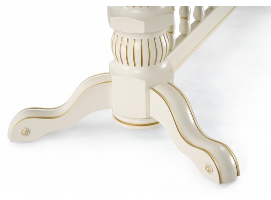 Деревянный стол Кассиль 260(330)х110х77 слоновая кость с золотой патиной в Каменске-Уральском