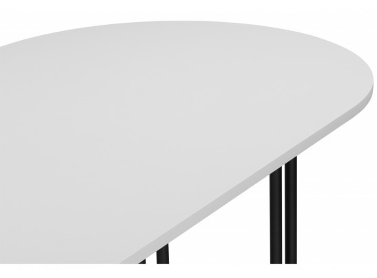 Деревянный стол Хьюго О 160 х 90 белая шагрень пленка / черный в Каменске-Уральском