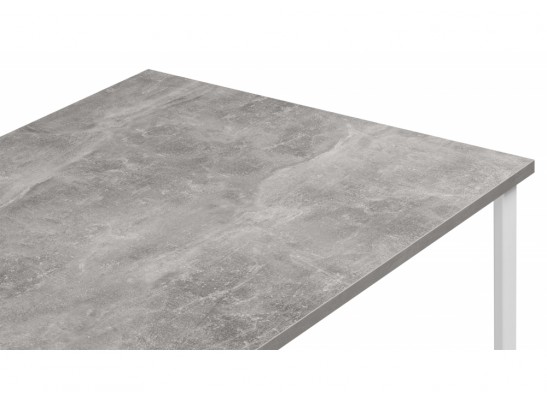 Деревянный стол Лиман 140 x 80 бетон светлый / белый матовый в Каменске-Уральском