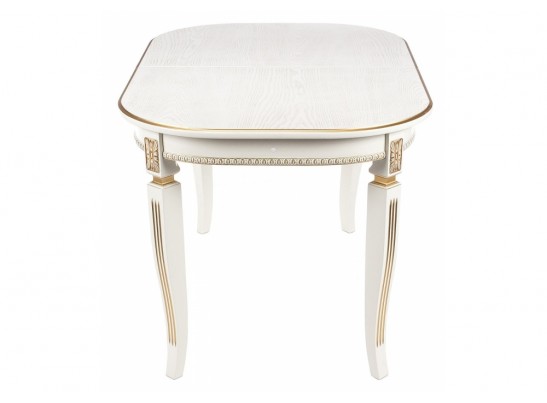 Деревянный стол Romeo 130(170)х85х75 молочный / патина золото в Каменске-Уральском