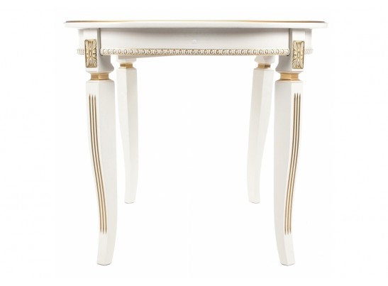 Деревянный стол Romeo 130(170)х85х75 молочный / патина золото в Каменске-Уральском