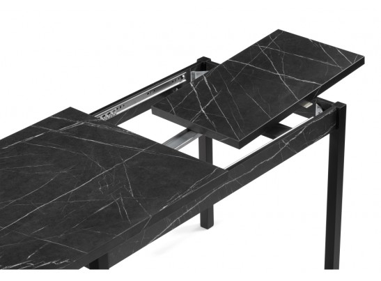 Деревянный стол Оригон 120(160)х70 файерстоун / черный матовый в Каменске-Уральском