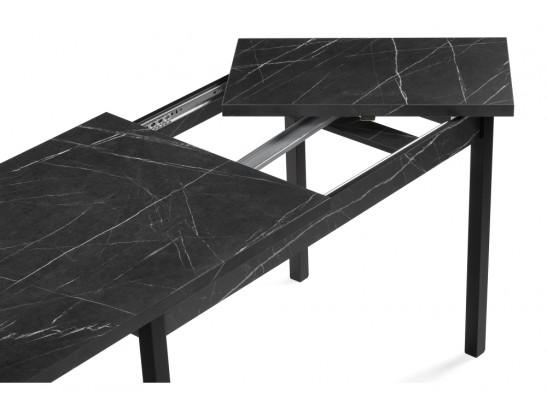 Деревянный стол Оригон 120(160)х70 файерстоун / черный матовый в Каменске-Уральском