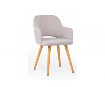 Деревянный стул Эолин 360  светло-серый (glory 36) / светлое дерево