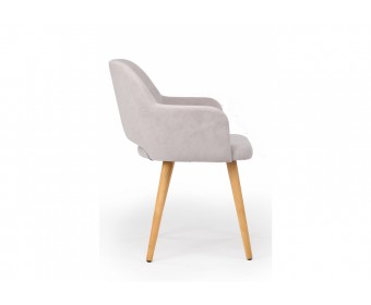 Деревянный стул Эолин 360  светло-серый (glory 36) / светлое дерево