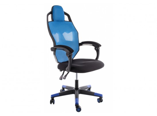 Компьютерное кресло Knight черное / голубое в Каменске-Уральском