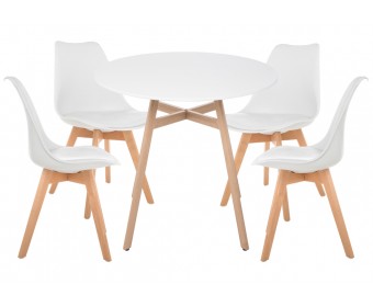 Обеденная группа Номиа 80 white / wood