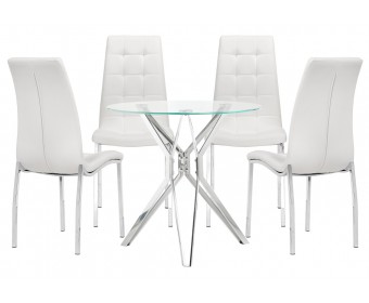 Обеденная группа Саито 90 white / chrome