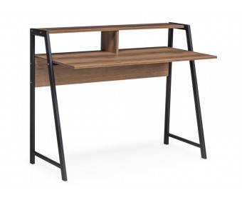 Письменный стол Аларо 115х60х93 дуб делано темный / черный матовый