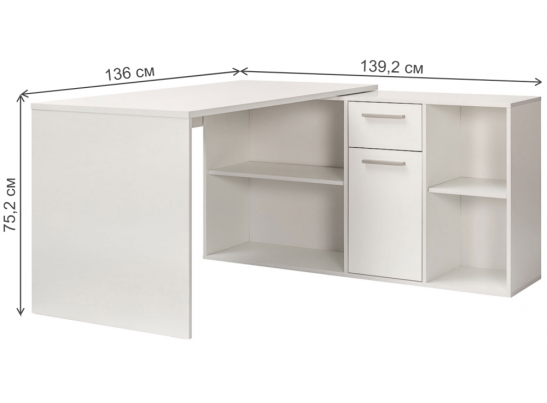 Письменный стол Лайт 03.245F белый гладкий 101 в Каменске-Уральском
