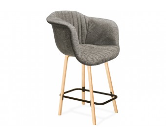 Полубарный стул SHT-ST31-С1/S94-1 пепельный / прозрачный лак / черный муар