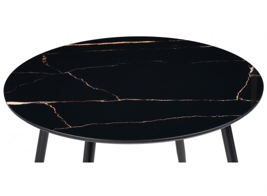 Стеклянный стол Анселм 100х76 обсидиан / черный в Каменске-Уральском