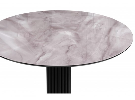 Стеклянный стол Кэмерон 110х110х75 серый / черный в Каменске-Уральском