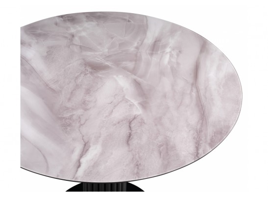 Стеклянный стол Кэмерон 110х110х75 серый / черный в Каменске-Уральском