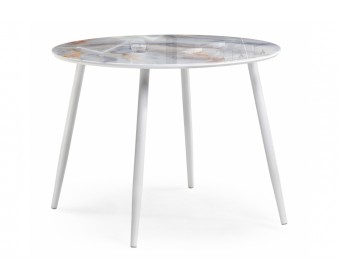 Стеклянный стол Кловис кианит / белый