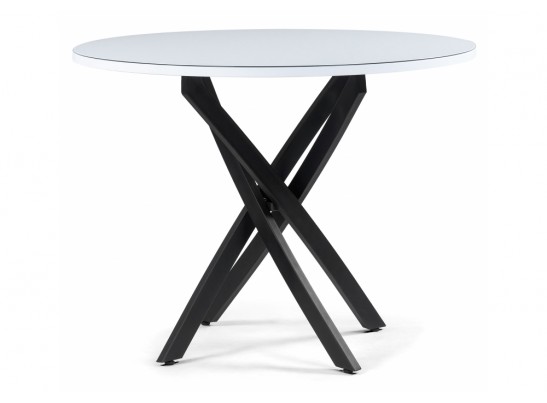 Стеклянный стол Лауриц белый / черный каркас в Каменске-Уральском