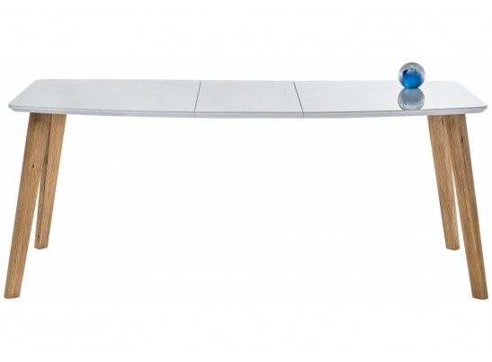 Стеклянный стол Серсея белый / дуб монтана в Каменске-Уральском