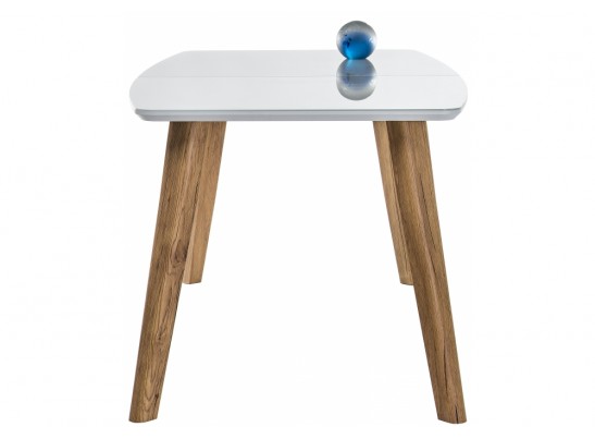 Стеклянный стол Серсея белый / дуб монтана в Каменске-Уральском