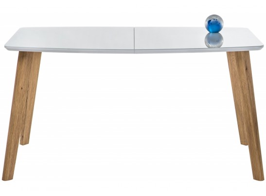 Стеклянный стол Серсея белый / дуб монтана в Каменске-Уральском