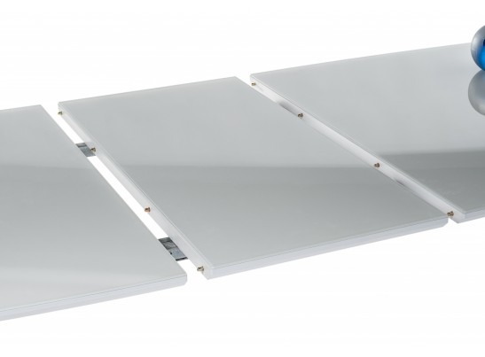 Стеклянный стол Серсея белый / дуб монтана в Каменске-Уральском