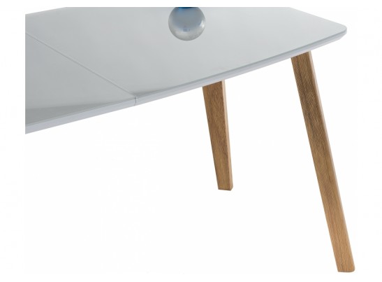 Стеклянный стол Серсея белый / дуб монтана в Каменске-Уральском