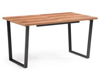 Стол раскладной Лота Лофт 140 25 мм дуб делано темный / черный матовый