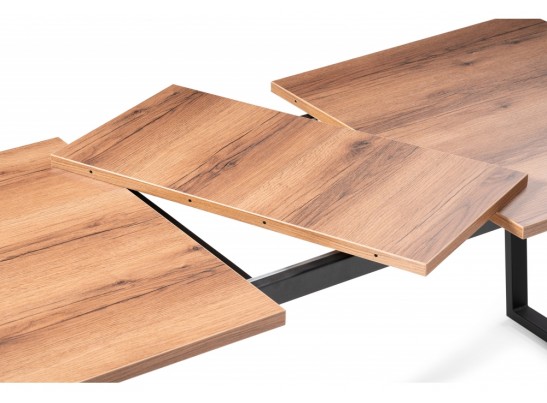 Стол раскладной Лота Лофт 140 25 мм дуб делано темный / черный матовый в Каменске-Уральском