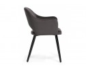 Стул на металлокаркасе Апри микровелюр графитовый / черный глянец в Каменске-Уральском