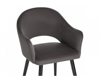 Стул на металлокаркасе Апри микровелюр графитовый / черный глянец