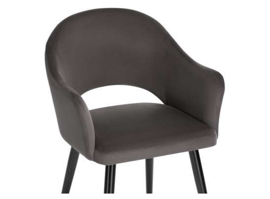 Стул на металлокаркасе Апри микровелюр графитовый / черный глянец в Каменске-Уральском