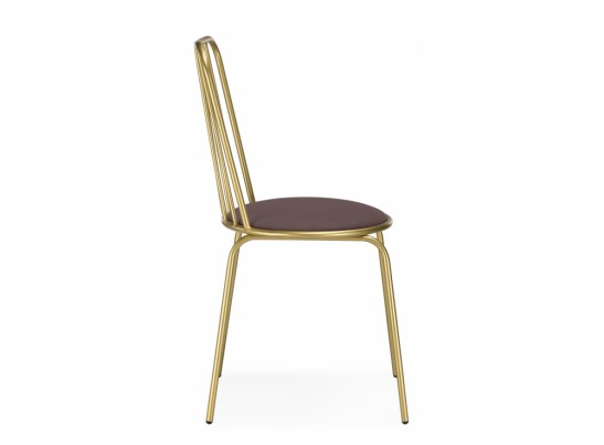 Стул на металлокаркасе Авалон какао велюр / золото в Каменске-Уральском