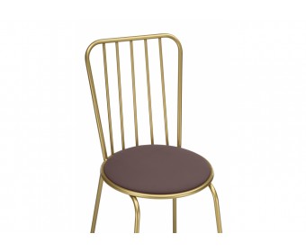 Стул на металлокаркасе Авалон какао велюр / золото