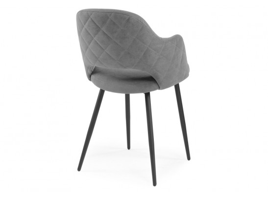 Стул на металлокаркасе Гутрид прошивка ромбы сзади серый / черный в Каменске-Уральском