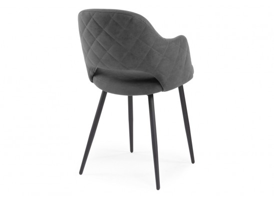 Стул на металлокаркасе Гутрид прошивка ромбы сзади темно-серый / черный в Каменске-Уральском