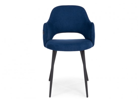 Стул на металлокаркасе Гутрид прошивка ромбы сзади темно-синий / черный каркас в Каменске-Уральском