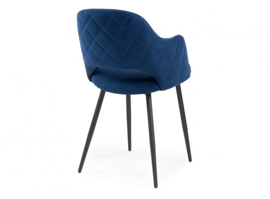 Стул на металлокаркасе Гутрид прошивка ромбы сзади темно-синий / черный каркас в Каменске-Уральском