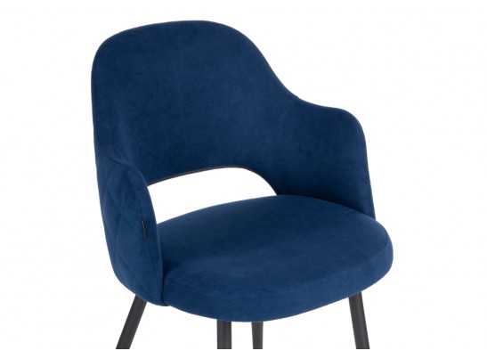 Стул на металлокаркасе Гутрид прошивка ромбы сзади темно-синий / черный каркас в Каменске-Уральском