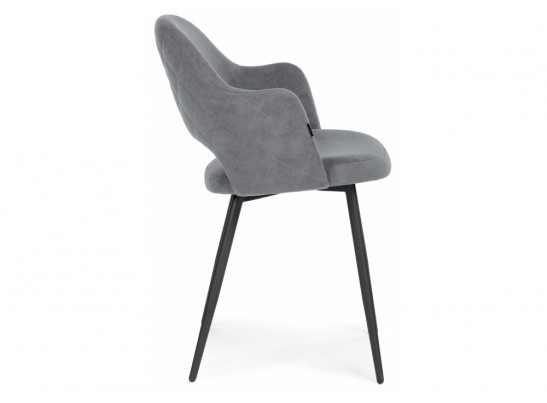 Стул на металлокаркасе Гутрид ромбы сзади без складок серый / черный в Каменске-Уральском