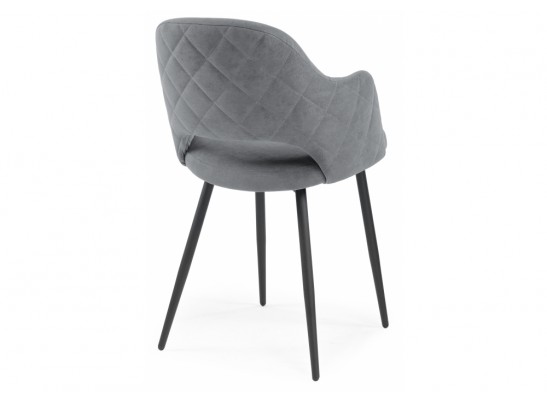 Стул на металлокаркасе Гутрид ромбы сзади без складок серый / черный в Каменске-Уральском