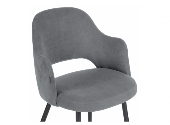 Стул на металлокаркасе Гутрид ромбы сзади без складок серый / черный в Каменске-Уральском