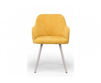 Стул на металлокаркасе Инфини горчичный (ocean 016) / серый