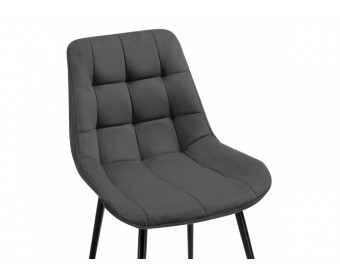Стул на металлокаркасе Келми микровелюр серый / черный глянец