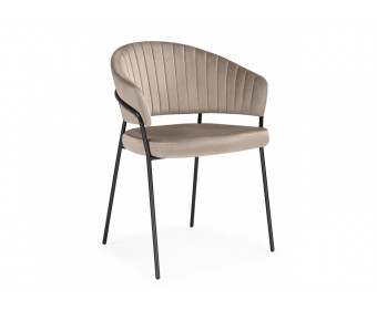 Стул на металлокаркасе Лео светло-коричневый (H-61) / черный