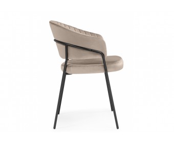 Стул на металлокаркасе Лео светло-коричневый (H-61) / черный