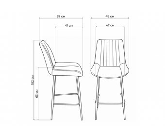 Полубарный стул Седа 360 темно-серый (zd 995) / серый
