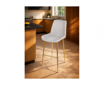 Полубарный стул Седа 360 светло-серый (zd 960) / золотой