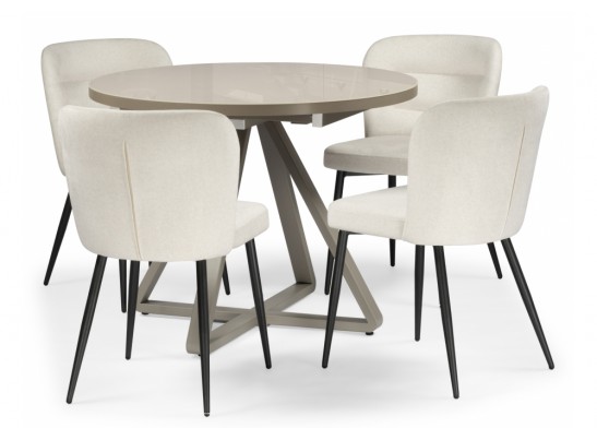 Стеклянный стол Барри D100 раздвижной латте / капучино в Каменске-Уральском