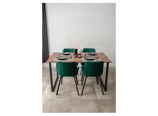 Деревянный стол Лиман 140 х 80 дуб крафт табачный / черный матовый в Каменске-Уральском